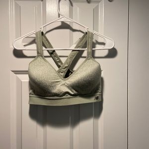 New balance green and white speckled sports bra